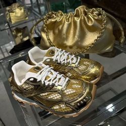 Bottega Veneta Orbit Metallic Net Runner Sneakers