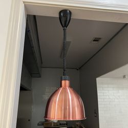 ServIt HLR85CR Retractable Cord Ceiling Mount Heat Lamp with Modern Copper Finish Round Dome Shade