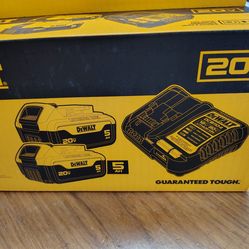 DeWalt two 5.0ah batteries and charger