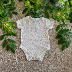 Baby Girl Cream/Off White Floral Onesie (0-3 Months)