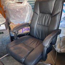 Oversized Leather Swivel Chair With Footrest For $50 Includes Delivery 