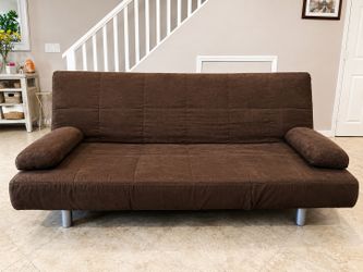 Convertible Futon Sofa Bed – Brown – Good Condition