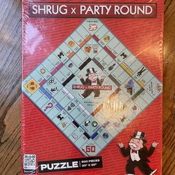 NEW Monopoly Game Inspired Shrug x Party Round VC Puzzle 500 pieces 20" x 20". Condition is brand new with some light wear on the packaging. Ships out