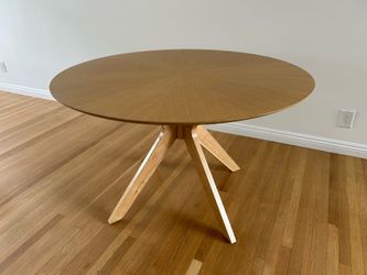Solid Wood Round Dining Kitchen Table - 47”