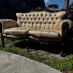 Vintage 3-Legged Sofa- Needs To Be Upholstered 