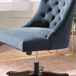 Safavieh Home Soho Navy Velvet Tufted Swivel Desk Chair