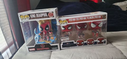 Spider-Man No Way Home 3 Pack & King Deadpool Funko Pop