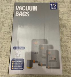 15Pack Vacuum Bags with Wireless Rechargeable Pump