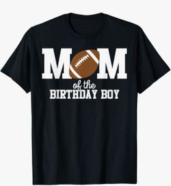 Mom of the Birthday Boy Football Lover First Birthday Party T-Shirt, XL