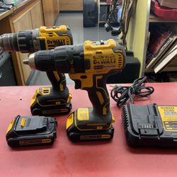 Dewalt Brushless Two Drill 3 Batteries And Charger Set