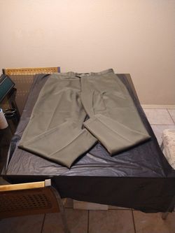 Men's -Savane Slacks-Size 38/30-GreenishGray
