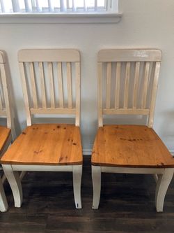 4 cedar wood dining chairs