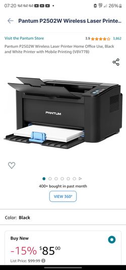 Black Leather Desk Chair & Pantum Laser Printer