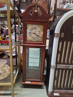 Miniature Grandfather Clock with Display Cabinet