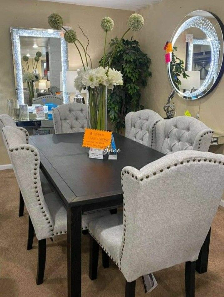 Dining/Kitchen Table with 4 Chairs Set 👑$39 Down Payment with Financing ⭐ 90 Days same as cash