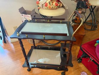 Vintage style rolling serving/ bar cart