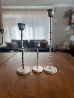 Set of 3 Metal Candlestick Holder