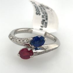 950 Platinum Ruby Sapphire Ring 6.40g Size 6-1/4 182288/8