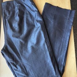 Kenneth Cole Leather Split Hem Straight Leg Pants Women’s Size 10