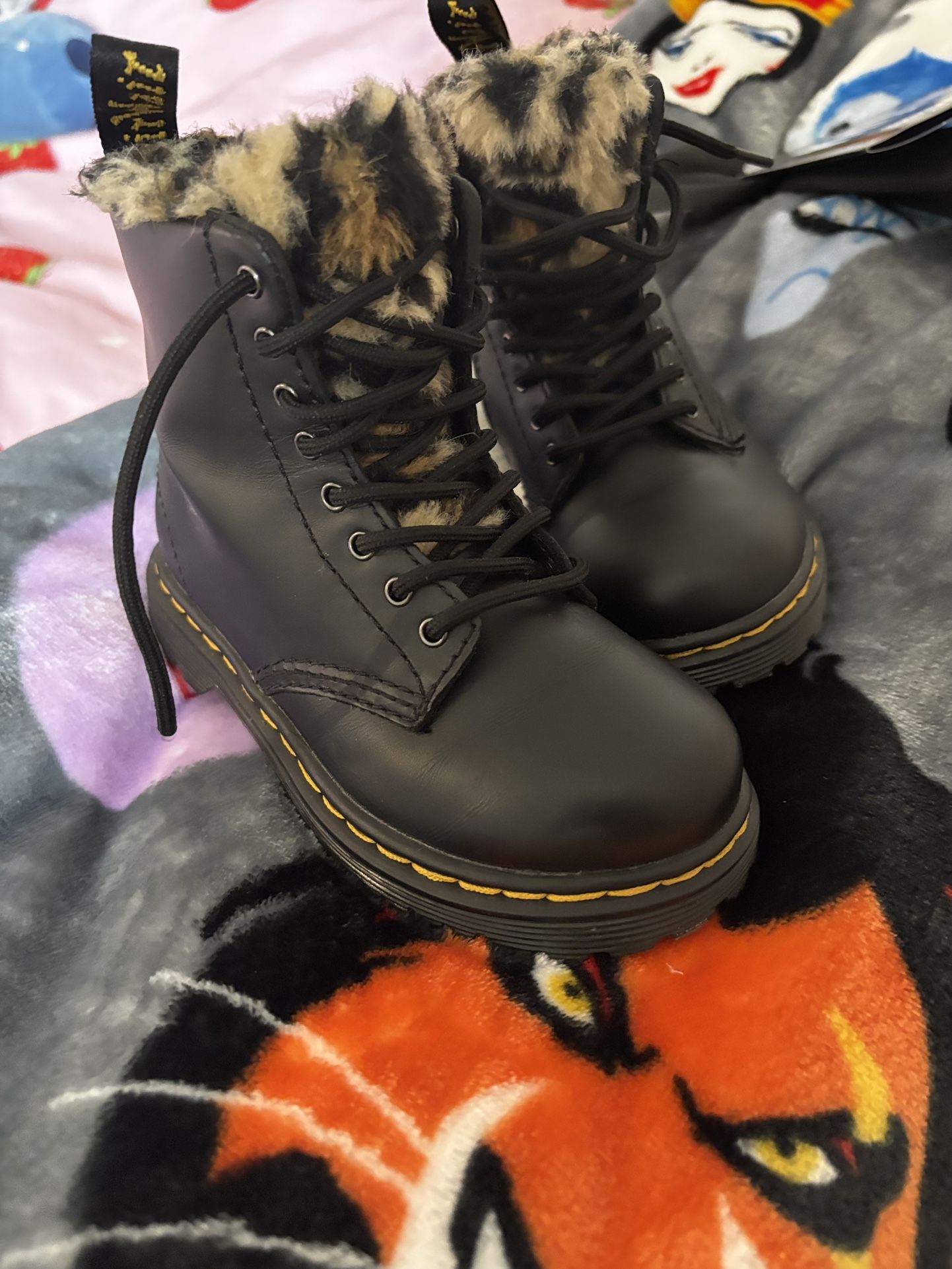 TODDLER 1460 SERENA LEOPARD FAUX FUR BOOTS