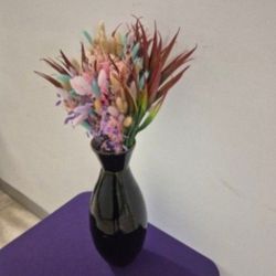 *** NEW LOW PRICE *** Black Bamboo Vase with Pampas Grass / Sword Grass @ Lasting Creations