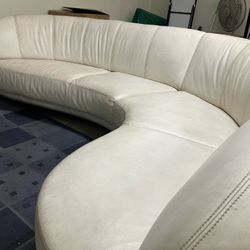 White Leather Couch 