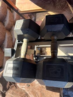 Hex (Hampton) dumbbells 45 lbs pair