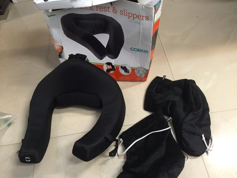 Travel pillow with vibe + travel shoes NEW