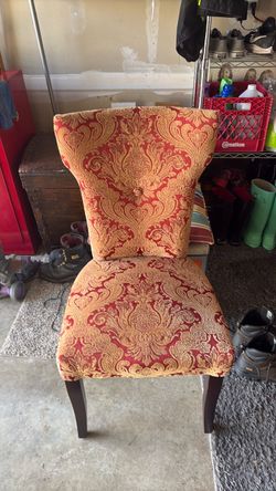 Red and Gold upholstered chair
