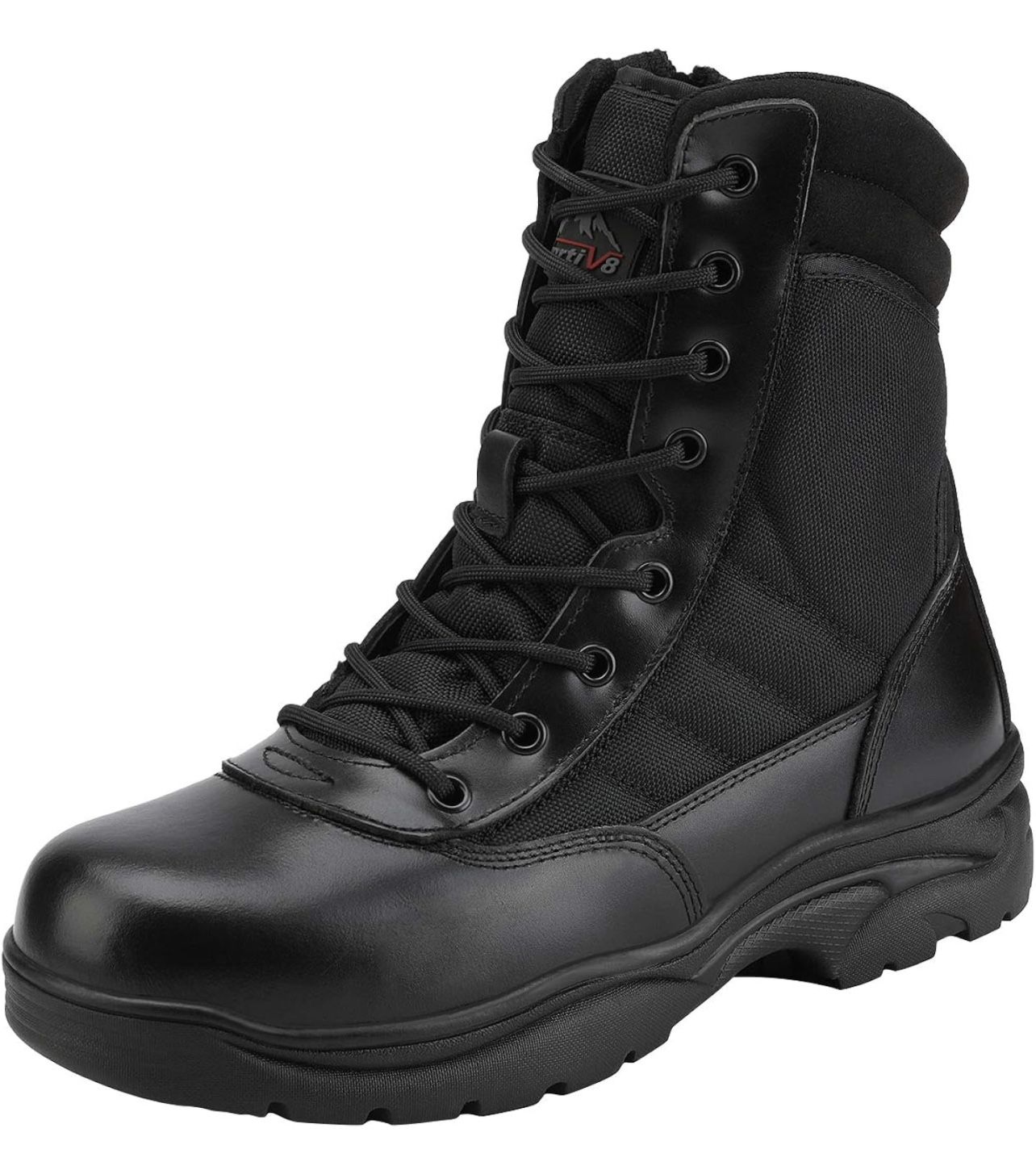 Military Tactical Work Boots Side Zipper Leather  SIZE :10
