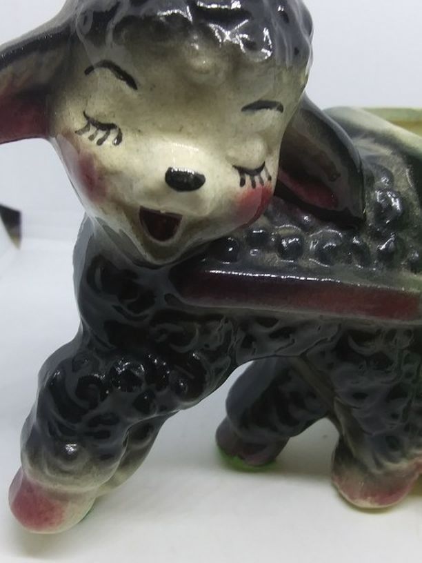 VINTAGE BLACK LAMB WITH CART