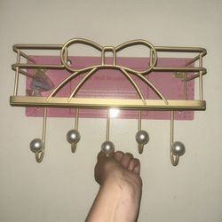 Gold Bow wall mount shelf