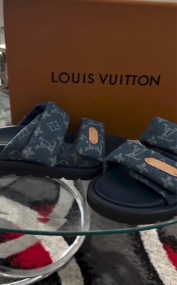 Louis Vuitton Monogram Denim Slide Sandals
