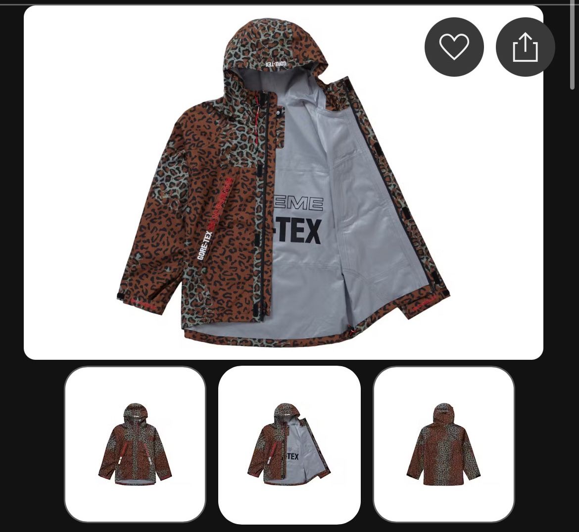Supreme Leopard Print Gore-Tex Taped Seam