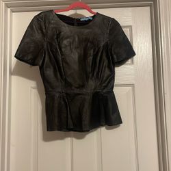 Leather Antonio Melani Peplum Blouse