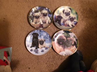 Set Of 4 PUG Plates