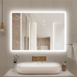 36x28 inch LED Bathroom Illuminated Vanity Mirror Antifog Wall Touch Makeup IP44