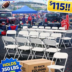 10 Pack Folding Chairs Brand New In Box $115