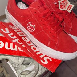 Supreme Vans Sid Collab Red Size 6.5 Men’s Or 8 In Women’s