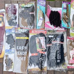 Weave/Sew-ins, Pre stretched, Twisted, Faux Hair, Braids
