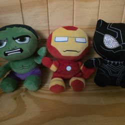 6" Ironman Black panther, incredible hulk Plushie