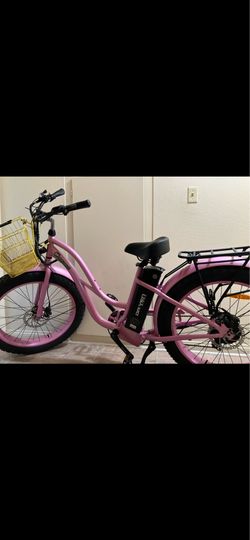 Pink Driven Playa Step 750 Plus 750W E-Bike – Fast Beach Cruiser - 348 miles