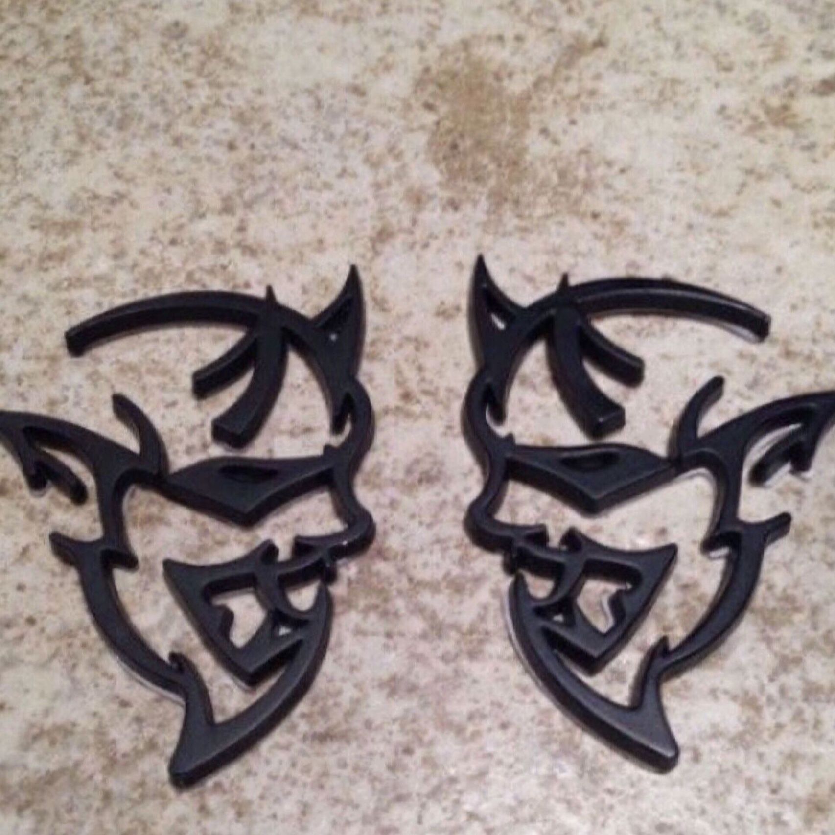 Dodge Demon Emblems Black Challenger Mopar Hellcat Red Eye