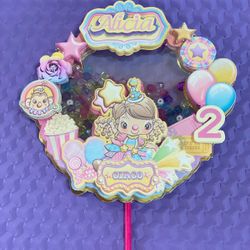 Topper for Cake In 3D Shake Theme Circus 