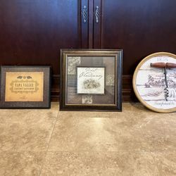 Three Different Wine Or Vineyard Wall Decor 