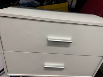 White 2-Drawer Nightstand