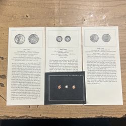 Vintage 1982 Franklin Mint US Miniature Antique -Half Dime, Half Cent, One Cent