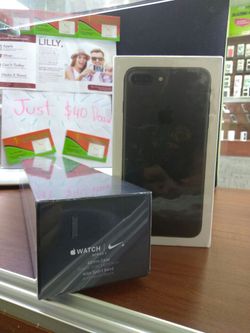 Apple watch series 2 42mm and iPhone 7 plus for$40 Down Payment