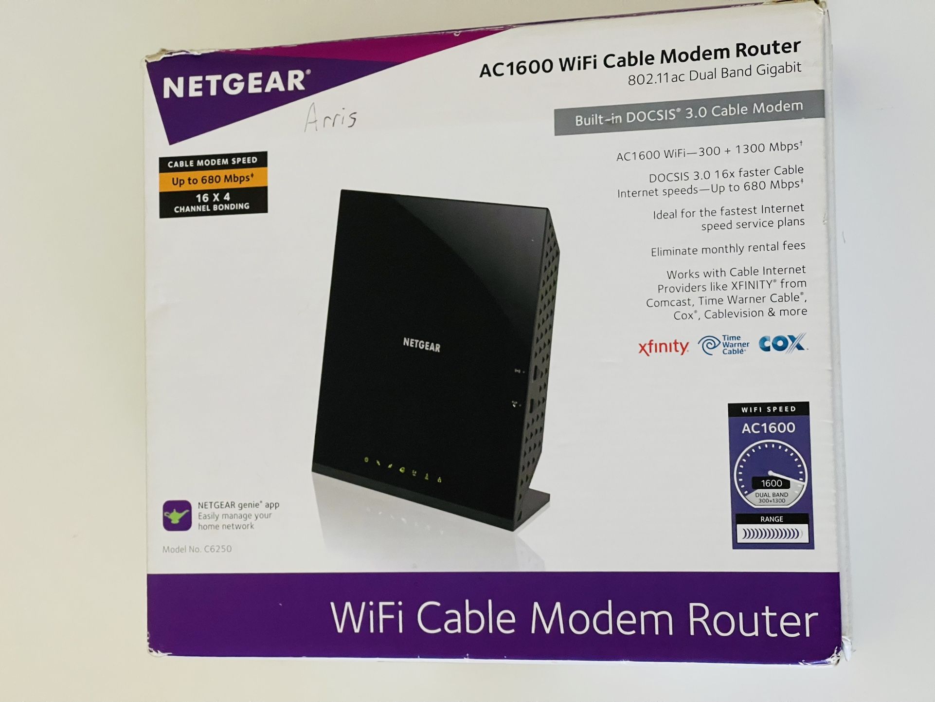 NETGEAR AC1600 WiFi Cable Modem Router