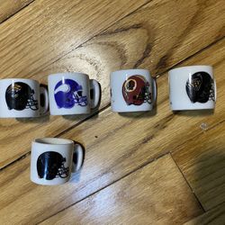 NFL Football Teams Mini Miniature Ceramic Coffee Mugs Team Logo Cups-Lot Of 5